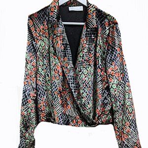 Anthropologie velvet wrap blazer size S